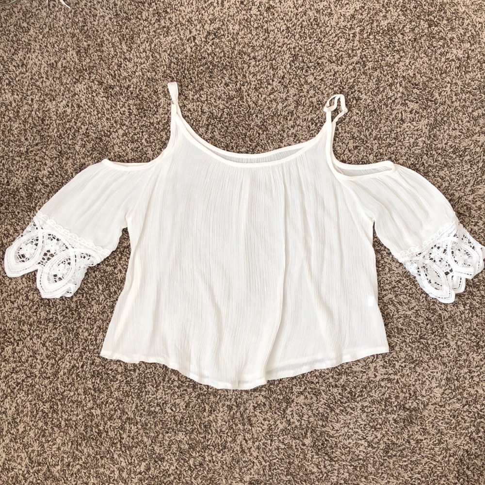 white open shoulder top
